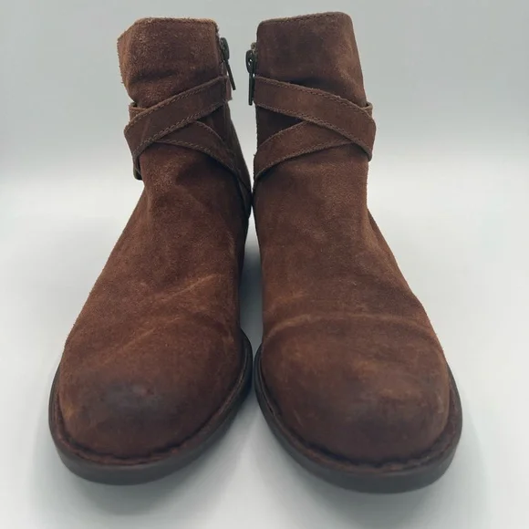 Born Jorgette Ankle Boots in Distressed Suede Brown size 8.5 - Picture 2 of 10